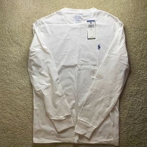 Men’s Small White Long Sleeve Polo shirt